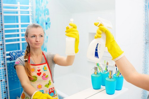 Carpet cleaning team using a sustainable recycling-focused service