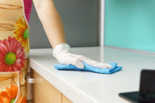 Customer raising a service concern during a carpet cleaning visit