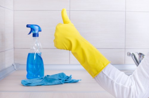 Team member assessing a reported carpet cleaning issue
